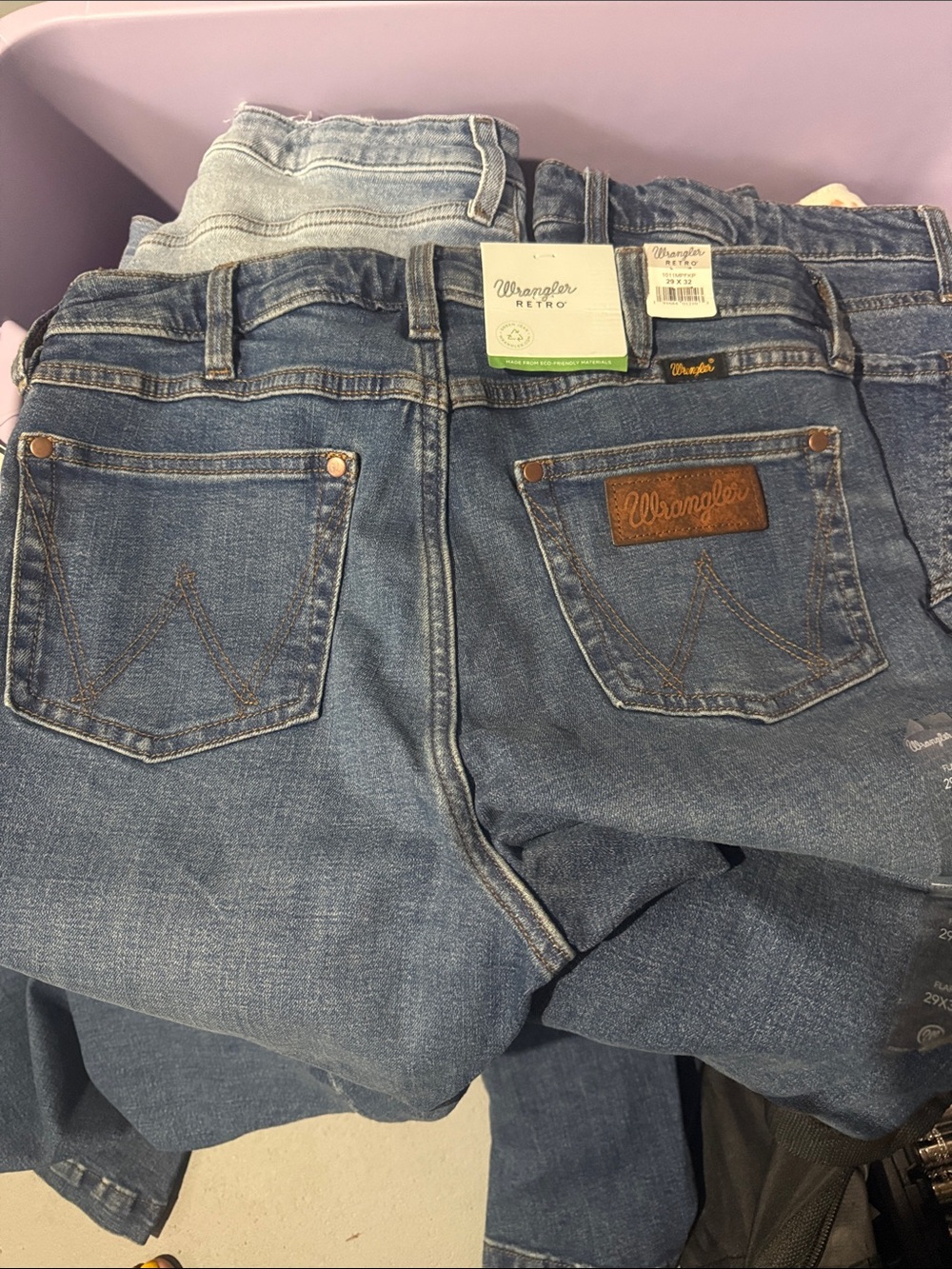 Wrangler Retro Dark Blue Flare Jeans - Picture 3 of 3
